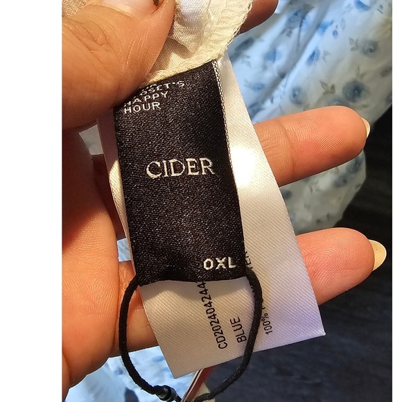 Cider Floral Puff Sleeve Midi Dress Cottagecore Lace Up Back Size‎ XL - Picture 11 of 13